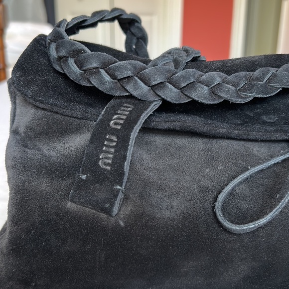 SOLD: Miu Miu Black Suede Bag - Picture 2 of 16